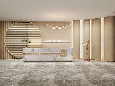 Modern Front Desk 3d model