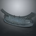 Traditional Architectural Component With Intricate Carvings And Decorative 3D Rendering
