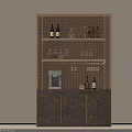 Elegant Luxury Home Wine Cabinet With Practical Display Shelves And Convenient Hanging Wine Glass Racks