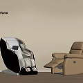Poliform White And Beige Massage Chair With Modern Leather Reclining Design
