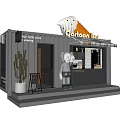 Container Building Converted Into Cartoon Ice Cream Bar With Outdoor Cactus Decor