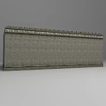 Gray Brick Building Exterior Wall With Top Decorative Details And Traditional Architectural Design