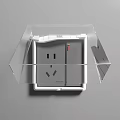 Modern Switch Panel With Transparent Protective Cover Mounted On Gray Wall 3d model