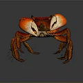 Red Aquatic Crab With Vibrant Color Distinctive Claws And Detailed Legs