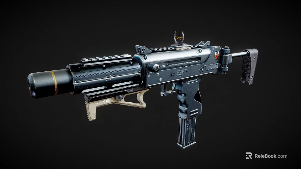 Sleek Modern Black Tactical Rifle With Scope Magazine And Grip Design 3d model 