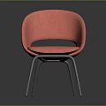 Pink Upholstered Accent Chair With Modern Minimalist Metal Legs Design