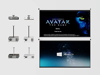 Modern Projection Curtain Projector Conference Room Projector Home Living Room Projector 3d model