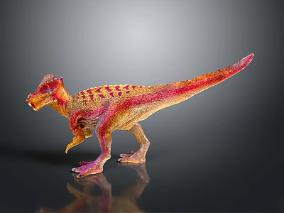 Detailed Colorful Dinosaur Model Featuring Red Yellow Spots and Standing Stance 3d model