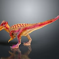 Detailed Colorful Dinosaur Model Featuring Red Yellow Spots and Standing Stance