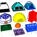 Different Types of Tents with Colorful Dome Windows and Traditional Designs for Camping and Relief