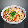 Delicious Ramen Bowl With Soft Boiled Eggs Green Onions And Carrot Slices
