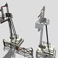 Industrial Security Fence With Tall Towers Ladders And Metal Crossbeam Gates