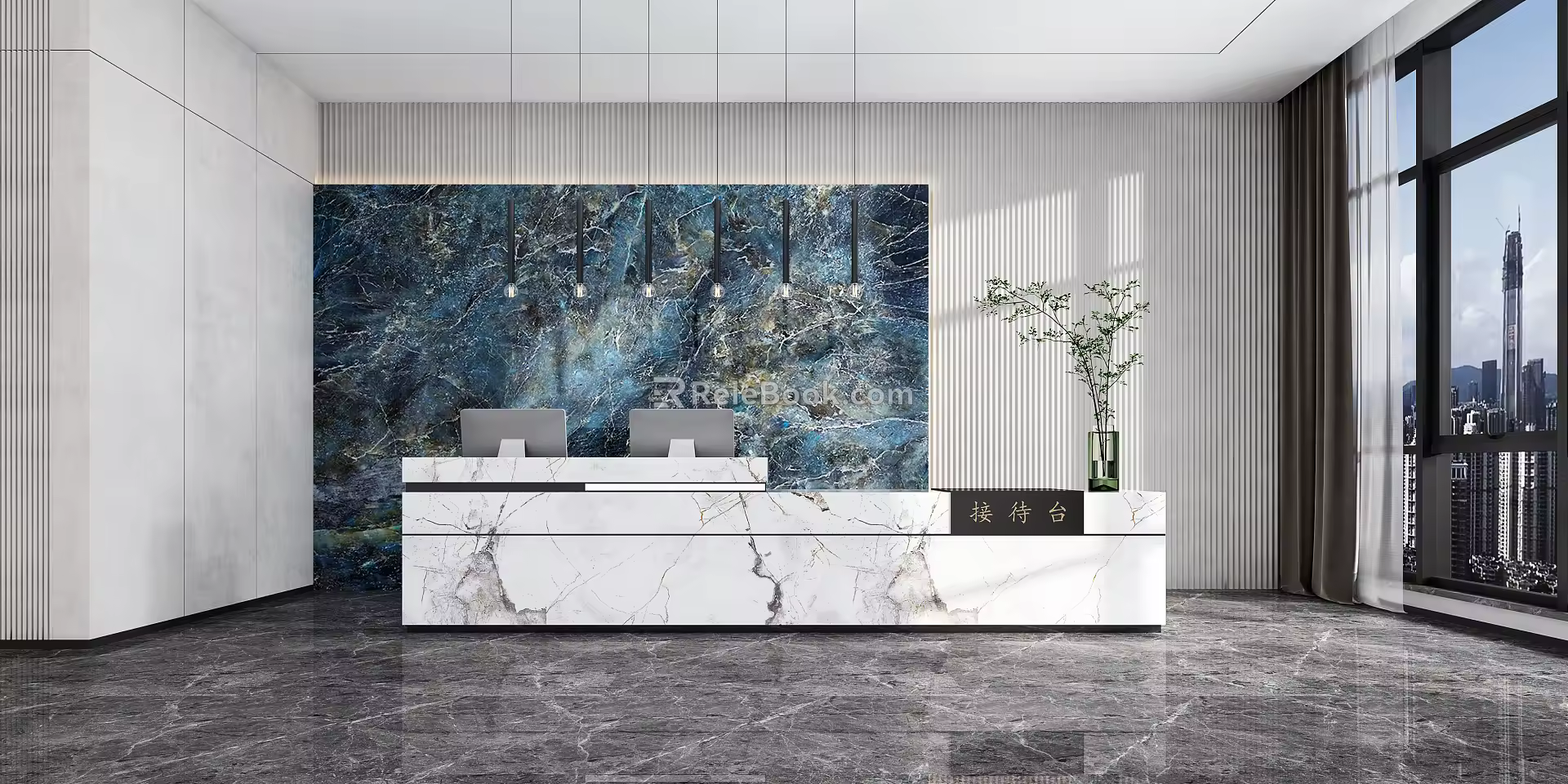 Modern Front Desk 3d model