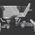 3D Designed Mechanical Robot Character Featuring Red Eyes and Multiple Metallic Legs