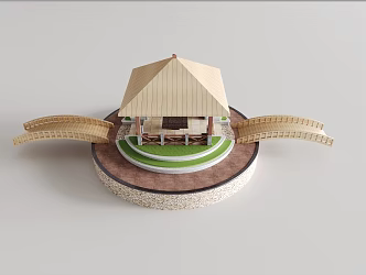 pavilion landscape pavilion ornaments scene 3d model
