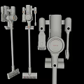 Modern Deerma Handheld Vacuum Cleaner With White Design And Multiple Attachments 3d model