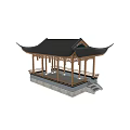 Chinese style pavilion gallery pavilion classical pavilion 3d model