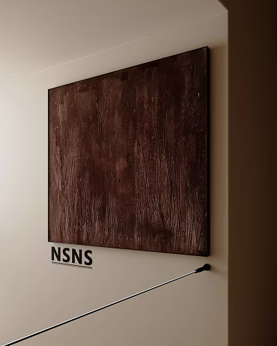Oil Painting With Dark Brown Wooden Texture Hanging On Wall NSNS 3d model