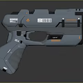 Advanced Blue Futuristic Sci Fi Pistol With Modern Tactical Design Features