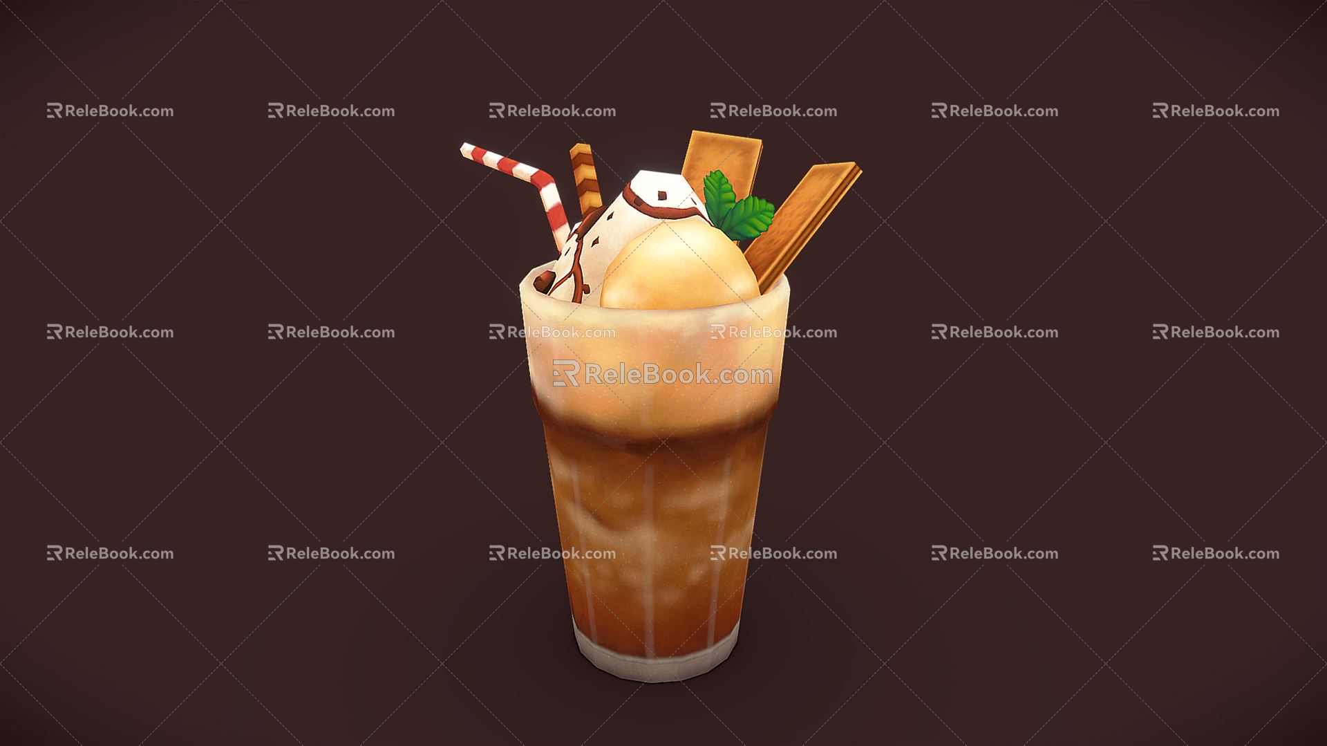 Modern Coffee Iced Coffee 3d model