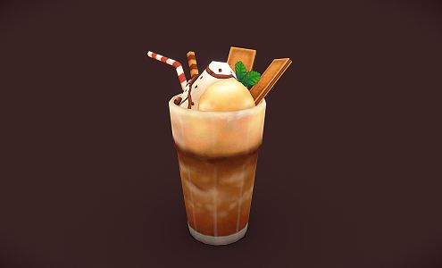 Modern Coffee Iced Coffee 3d model