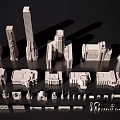 Classical European Architecture Models Featuring Various Historical Structures And Intricate Details