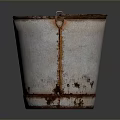 Vintage Rustic Metal Bucket With Rusted Worn Finish For Home Decor