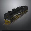 Vintage Black Steam Train Model With Yellow Accents Star And Railway Track