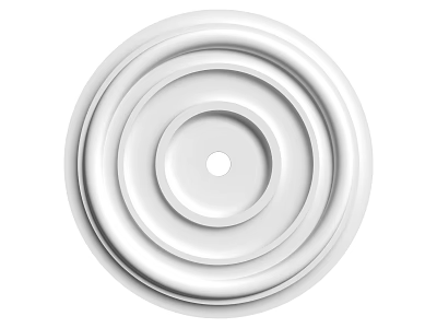 White Circular Ceiling Rose with Layered Concentric Rings for Modern Interior Decoration 3d model