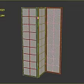 Traditional Wooden Shoji Screen with Grid Design and White Panels for Home Decor