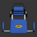 Fitness Equipment Ab Trainer With Blue Pad Multiple Rollers And White Frame 3d model