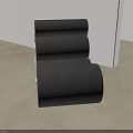 Sleek Modern Accent Chair Featuring Black Cylindrical Design White Circular Accents And Minimalist Interior