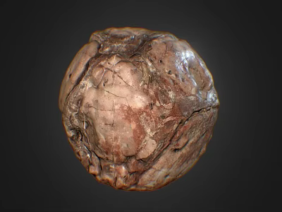 Round Brown Food Item With Cracked Textured Surface And Natural Organic Look 3d model