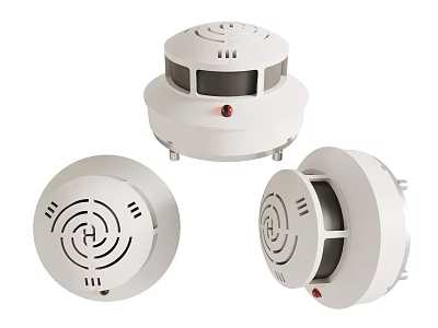 White Circular Smoke Detectors Fire Safety Equipment For Home Alarm Devices 3d model