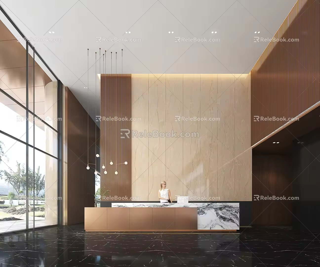 Modern Front Desk 3d model
