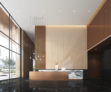 Modern Front Desk 3d model