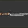 Handcrafted Weapon Knife With Rustic Wooden Wrapped Handle And Sharp Metal Blade