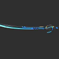 Blue Glowing Katana Weapon With Illuminated Blade And Decorative Hilt Design