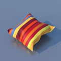 Colorful Striped Decorative Pillow With Red Orange Yellow Blue Purple Stripes For Home Decor
