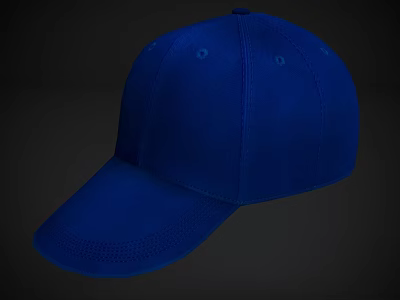 Stylish Blue Baseball Cap With Solid Color Design For Casual Daily Wear 3d model