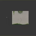 Cartoon Courtyard Scene With Green Vines On Walls Street Lamps Brick Floor And Tables