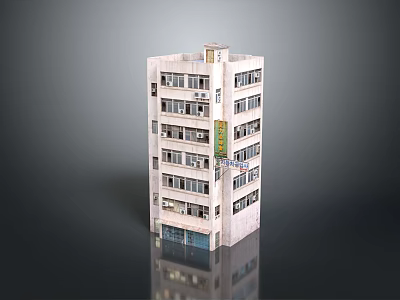 Multi Story Residential Building With White Exterior Multiple Windows And Balconies 3d model