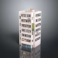 Multi Story Residential Building With White Exterior Multiple Windows And Balconies