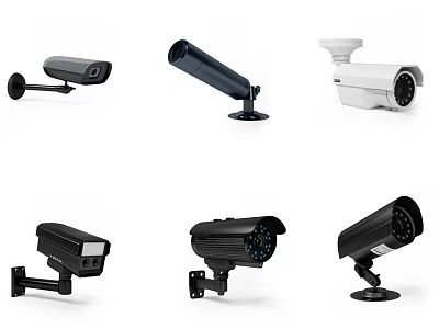 Various Types Of Surveillance Cameras For Home And Office Security Monitoring 3d model
