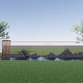 New Chinese Style Door View Wall 3d model