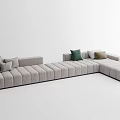 Modern Light Gray Upholstered Sectional Sofa With Plush Cushions And Sleek Design 3d model