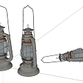 Vintage Candle Lanterns With Metal Frames And Glass Shades For Home Decor
