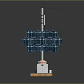 Solar Energy Device With Hexagonal Solar Panels And Tower Structure On Base 3d model
