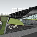 Modern Sales Office Building With Unique Stone Facade Water Feature And Entrance Path Design