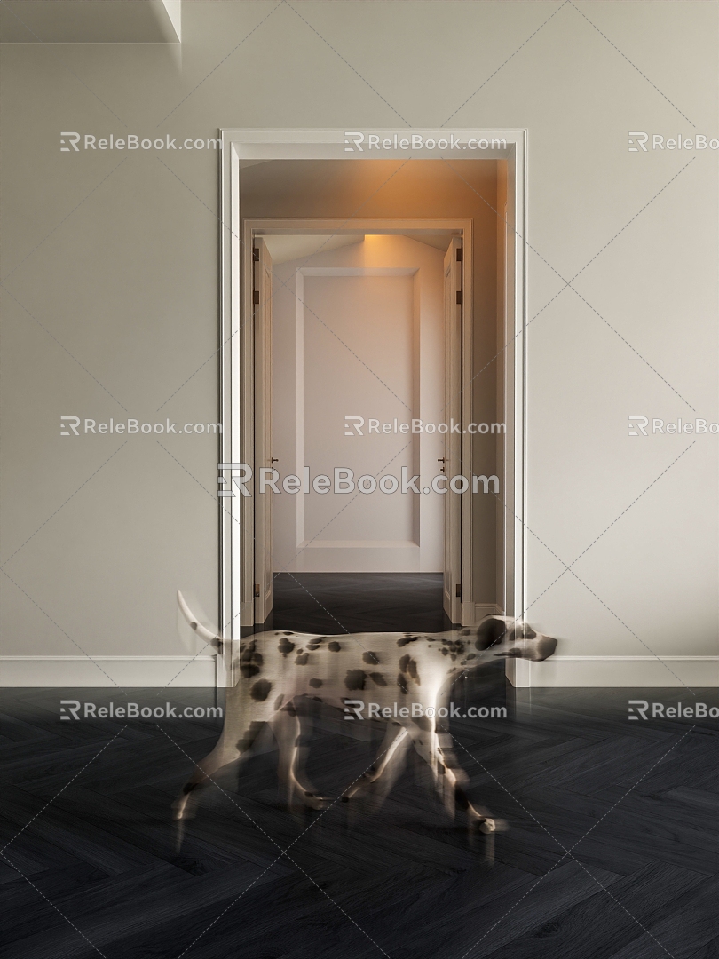 Modern Animal Dalmatians Pet Dog 3d model